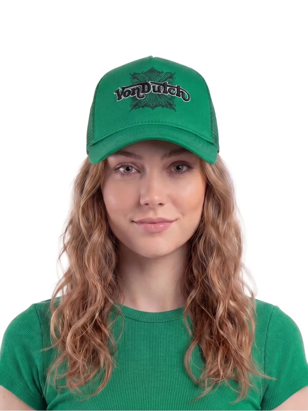 Von Dutch Emerald Green Logo Trucker Hat